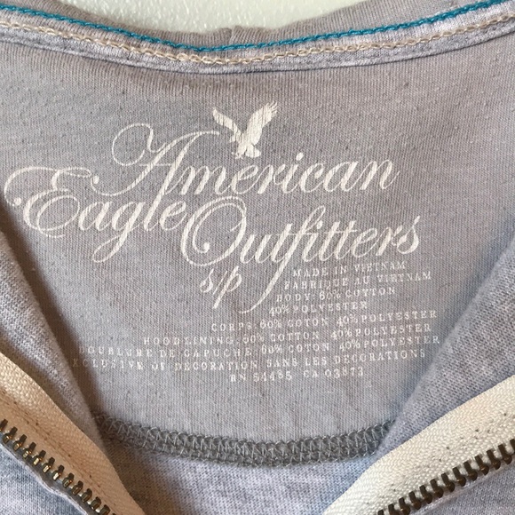 AE Lightweight Grey Zip Up Hooded Sweatshirt - Picture 3 of 5